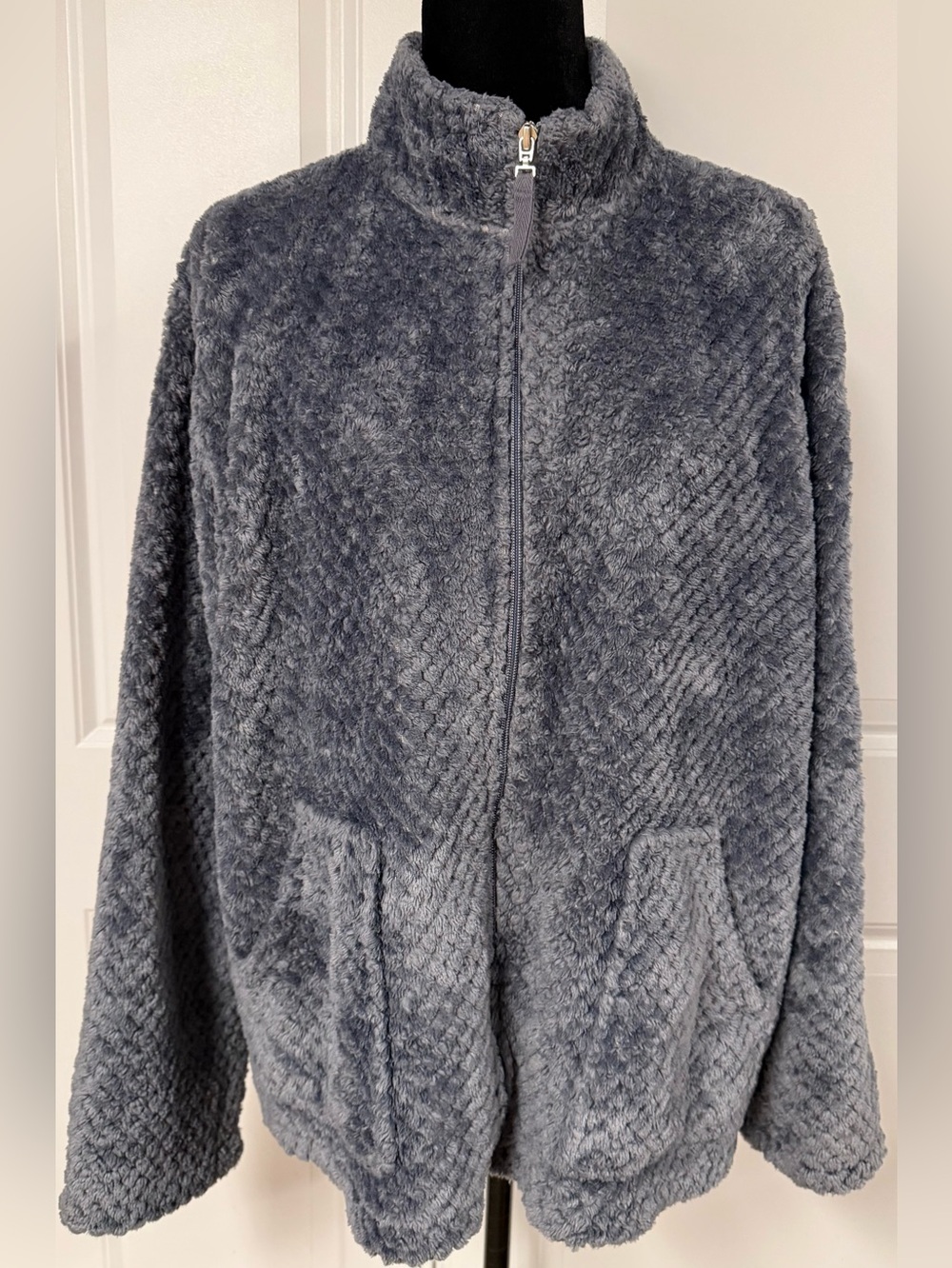 Cuddle Duds Textured Plush Fleece Full Zip Jacket